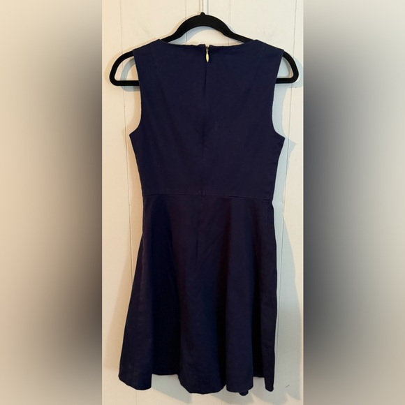 Draper James Love Circle Dress Womens 4 Navy Blue Sleeveless Zip Back - Picture 4 of 9